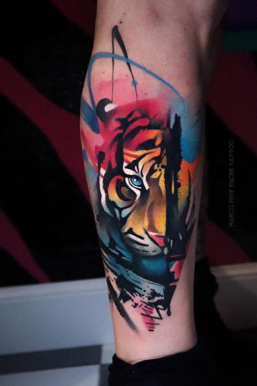 Tiger Watercolor Tattoo