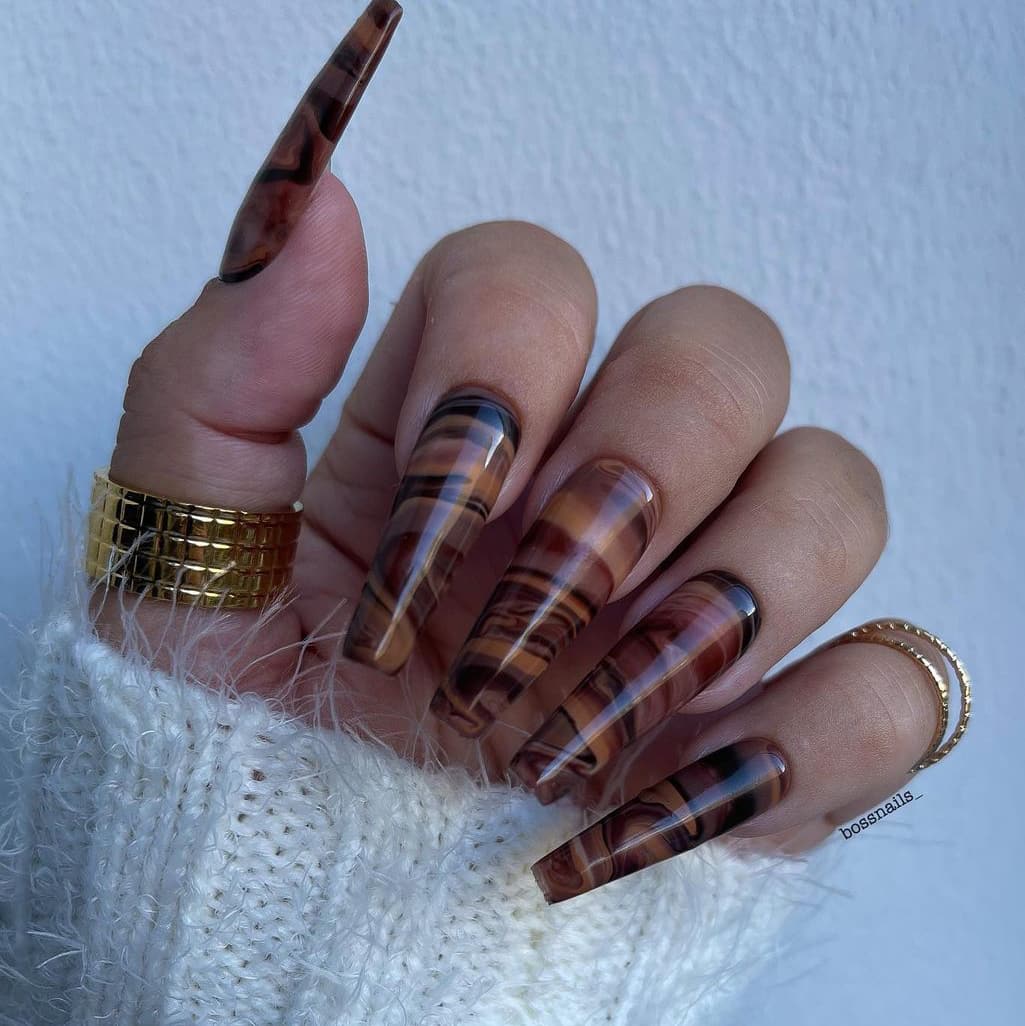 Wood brown nails