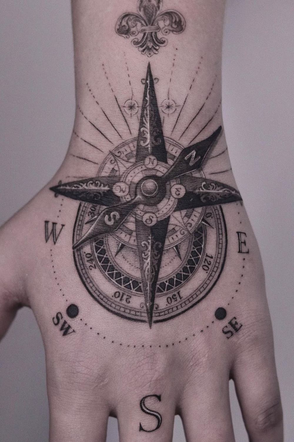 Antique Compass Tattoo