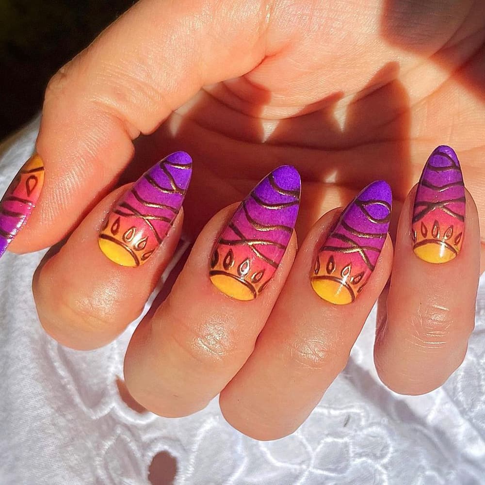 Beautiful sun gradient nails