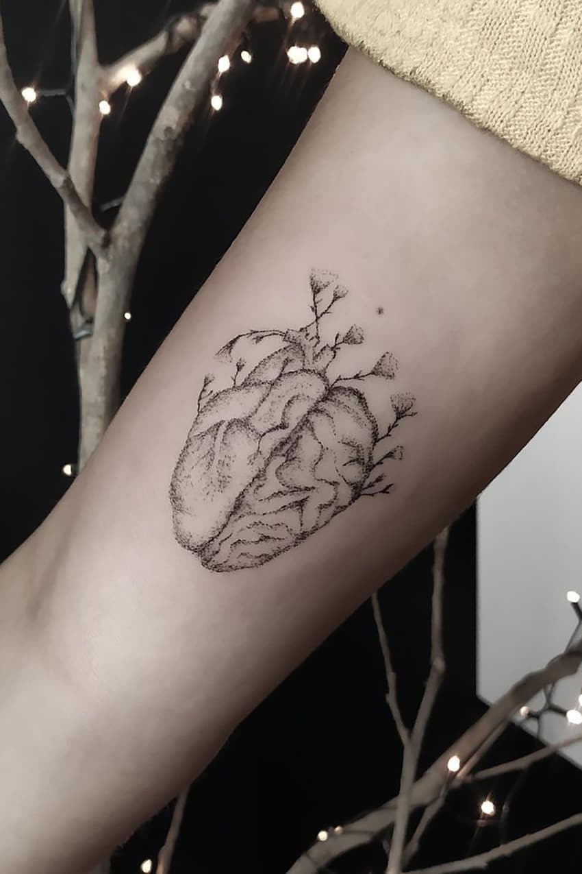 Brain and Heart Tattoo