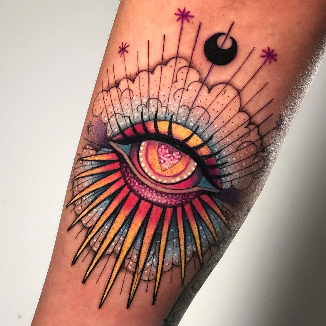 Colorful Eye Tattoo