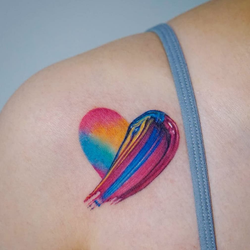 Colorful Heart Tattoo