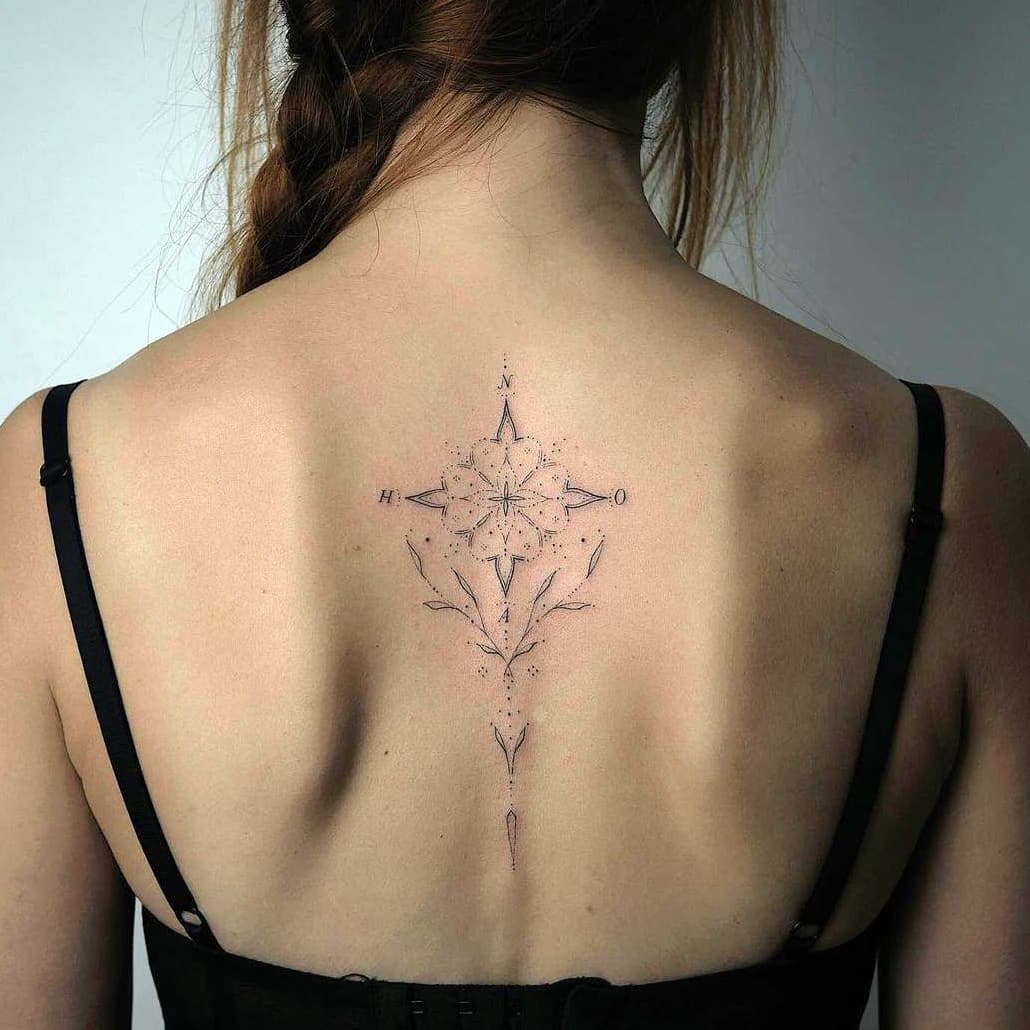 Compass tattoo for women