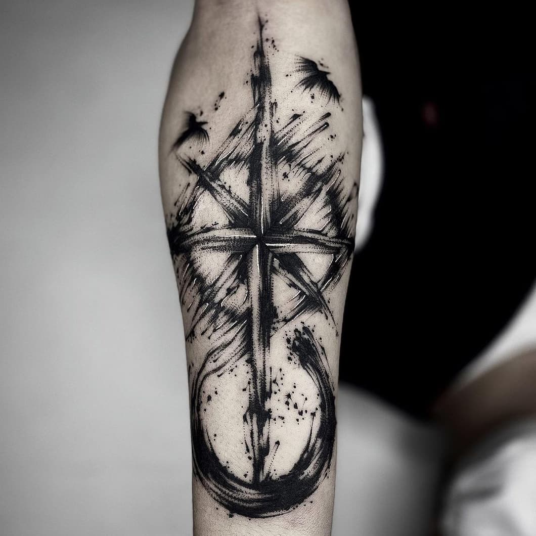 Cool compass tattoo