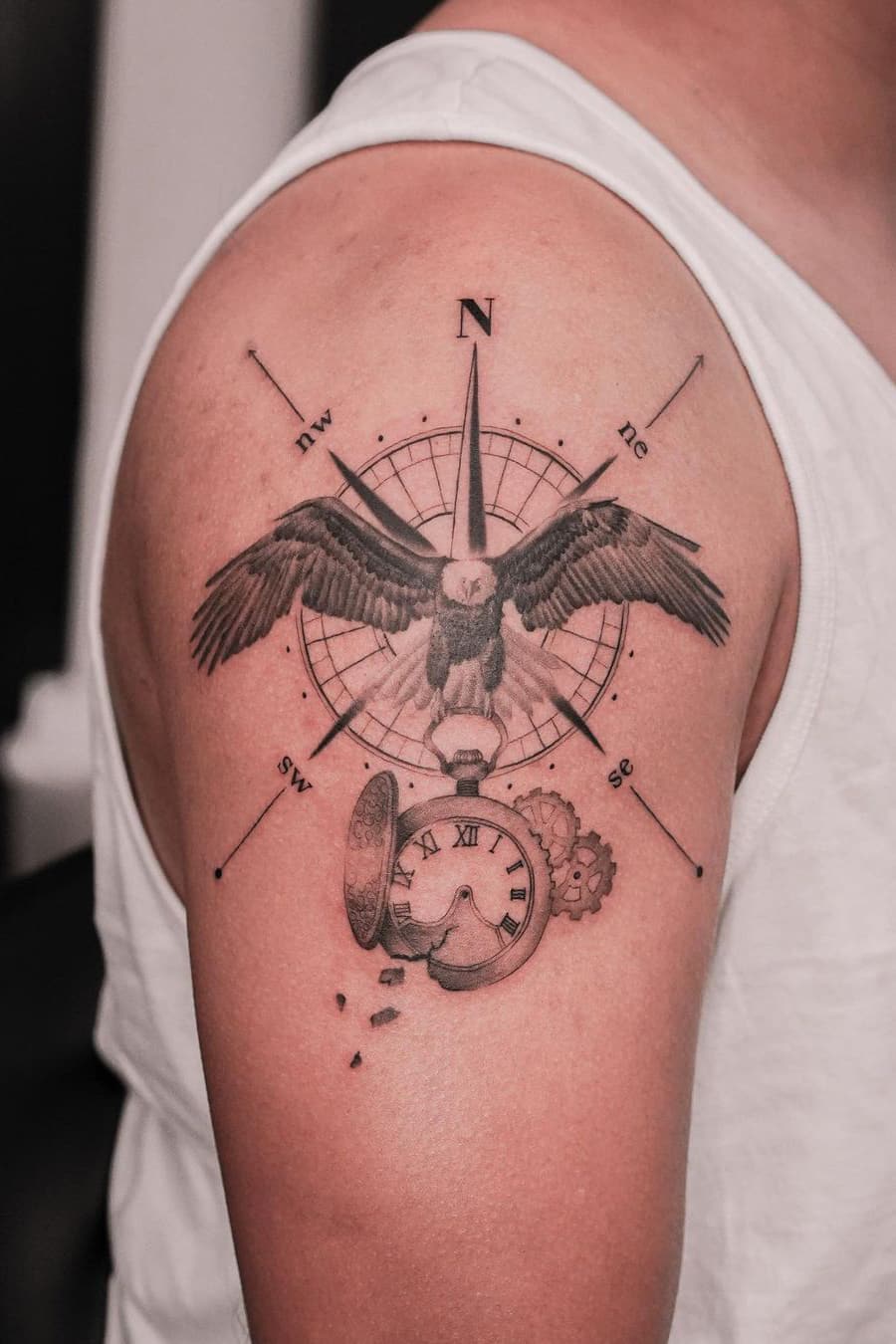 Eagle Compass Tattoo
