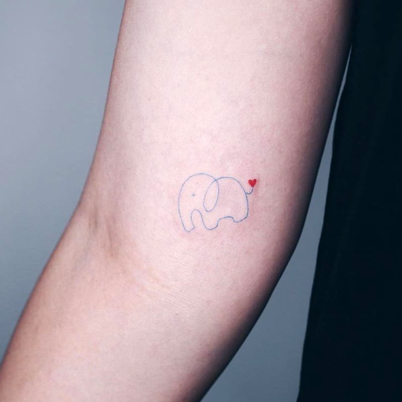 Elephant Geometric Small Tattoo