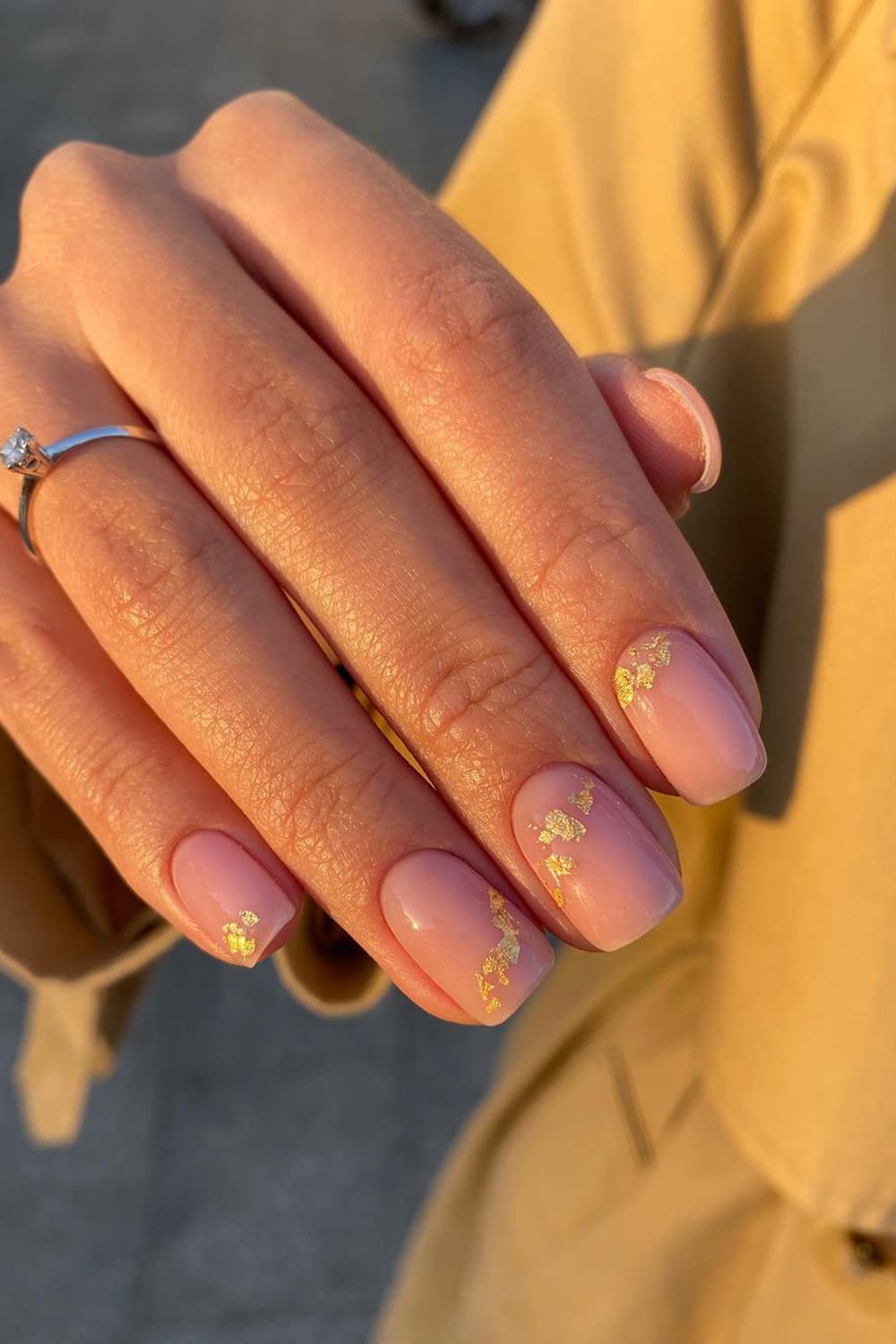 Gold Foil Thanksgiving Nails