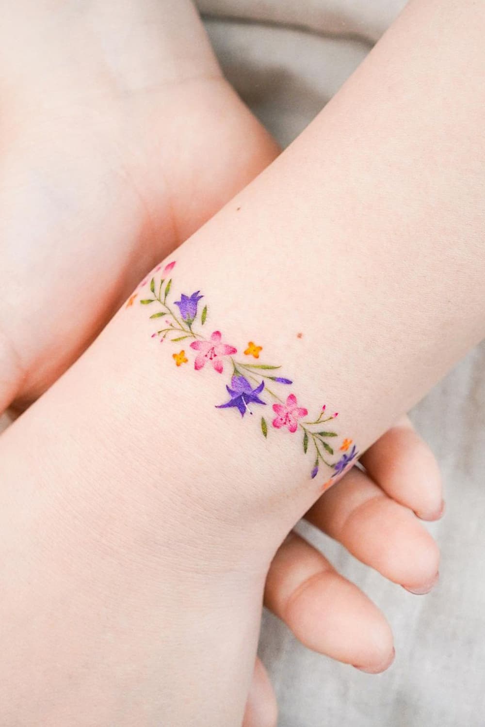 Gorgeous Flower Bracelet Tattoo
