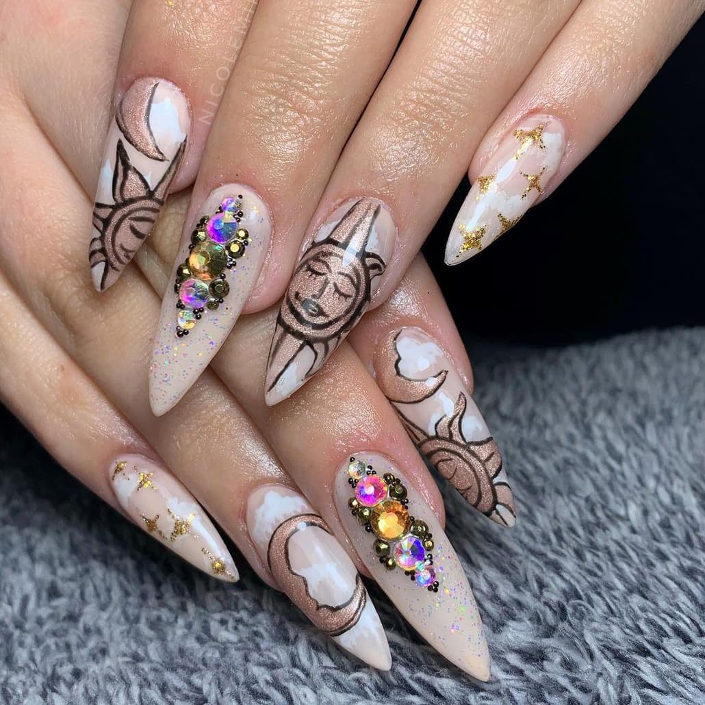 Gorgeous Sun Stiletto Nails