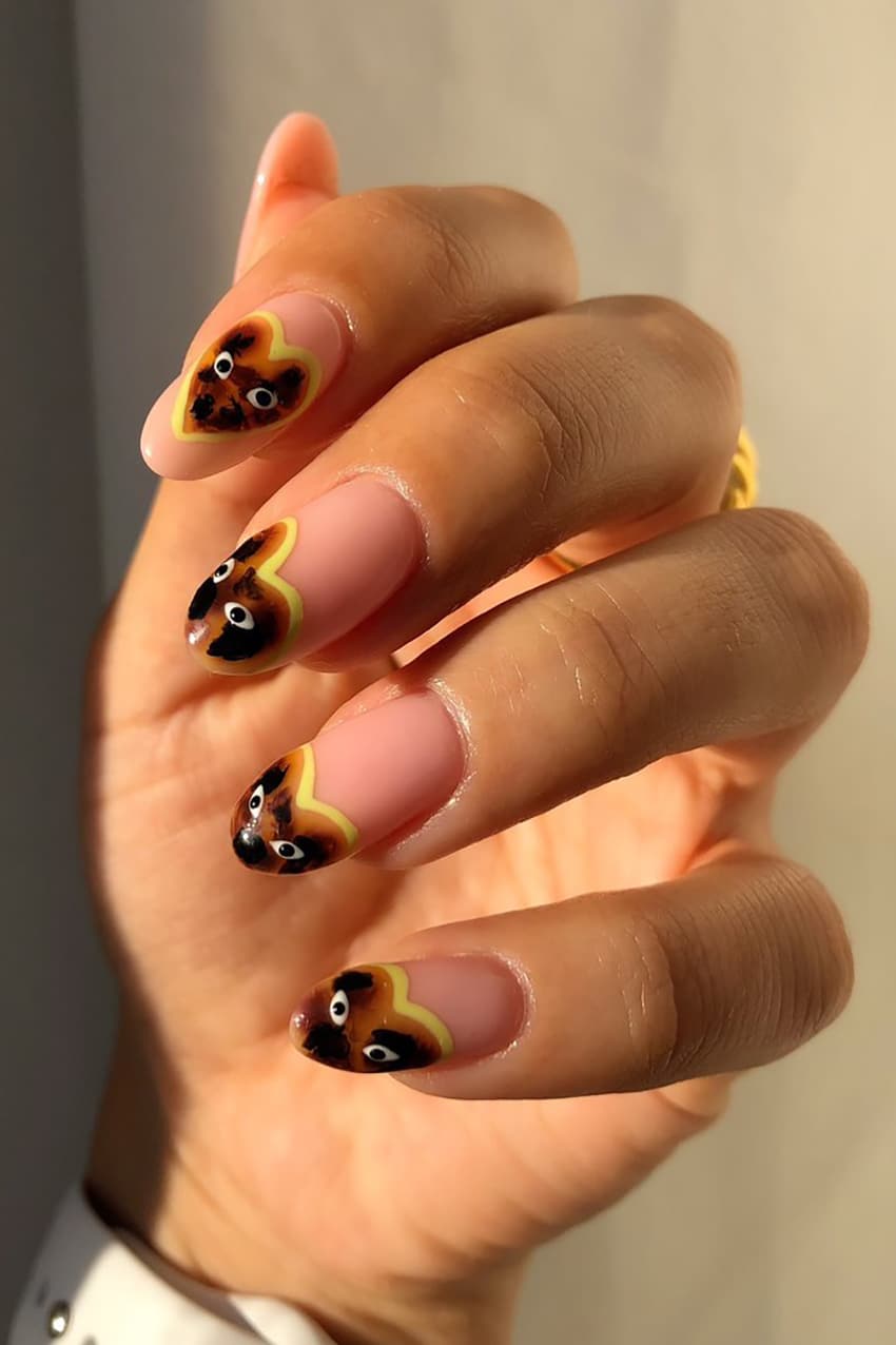 Leopard Heart Nails