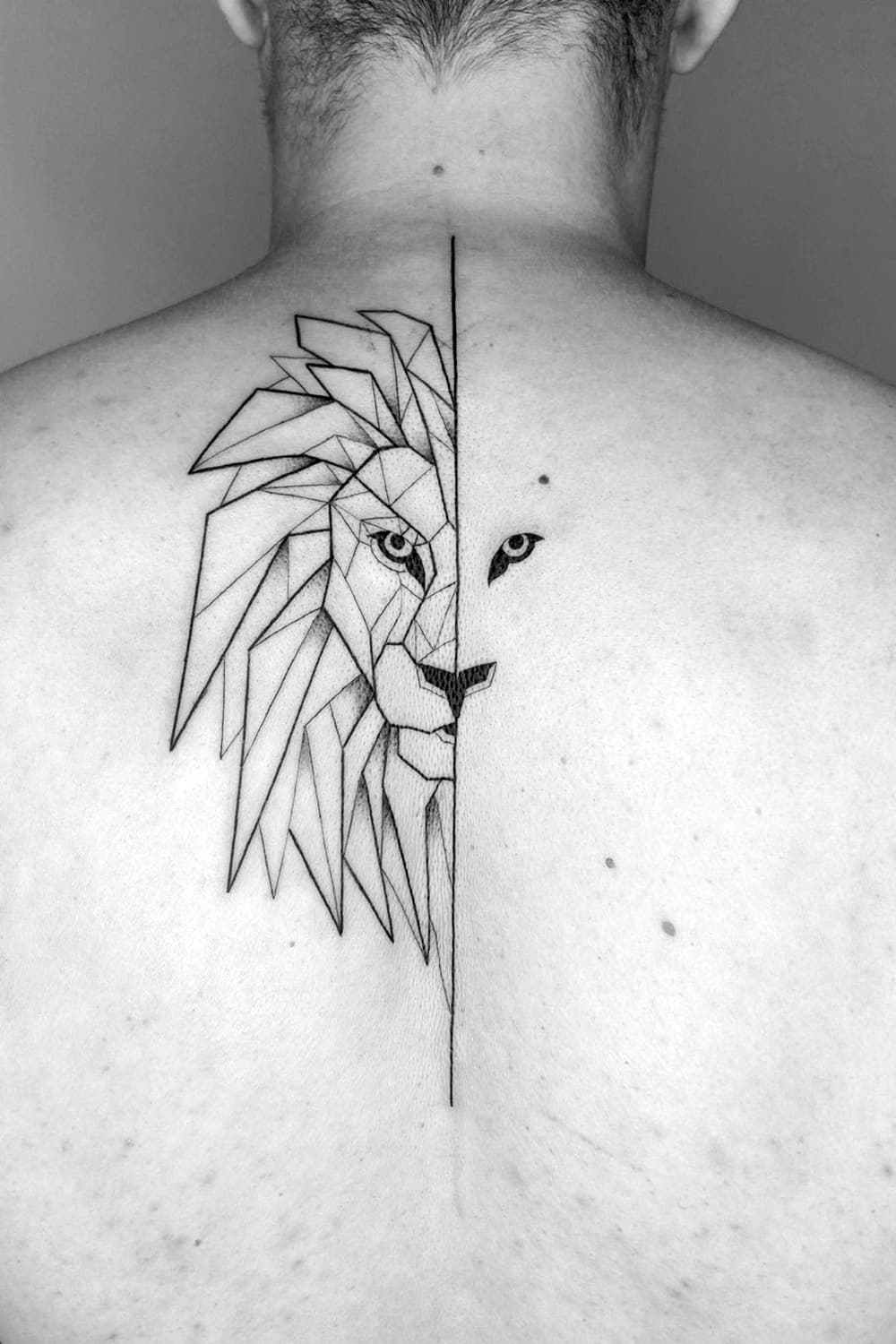 Lion Geometric Tattoo