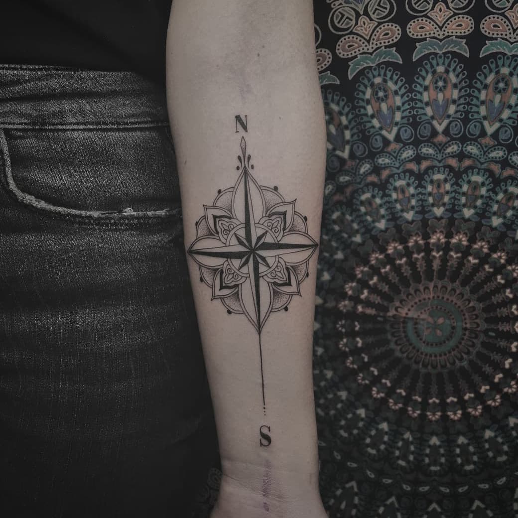 Mandala Compass Tattoo