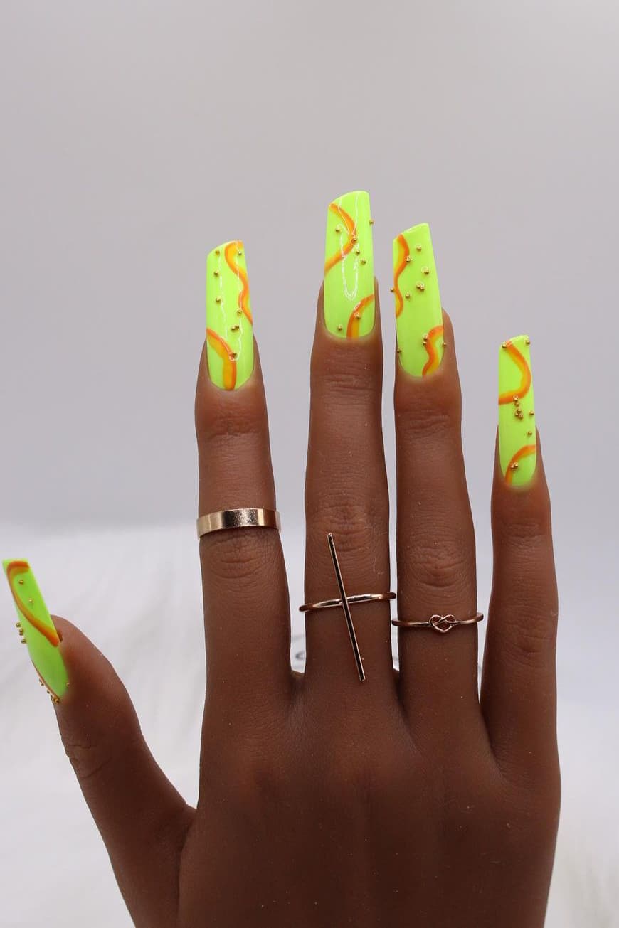 Neon Lipstick Nails