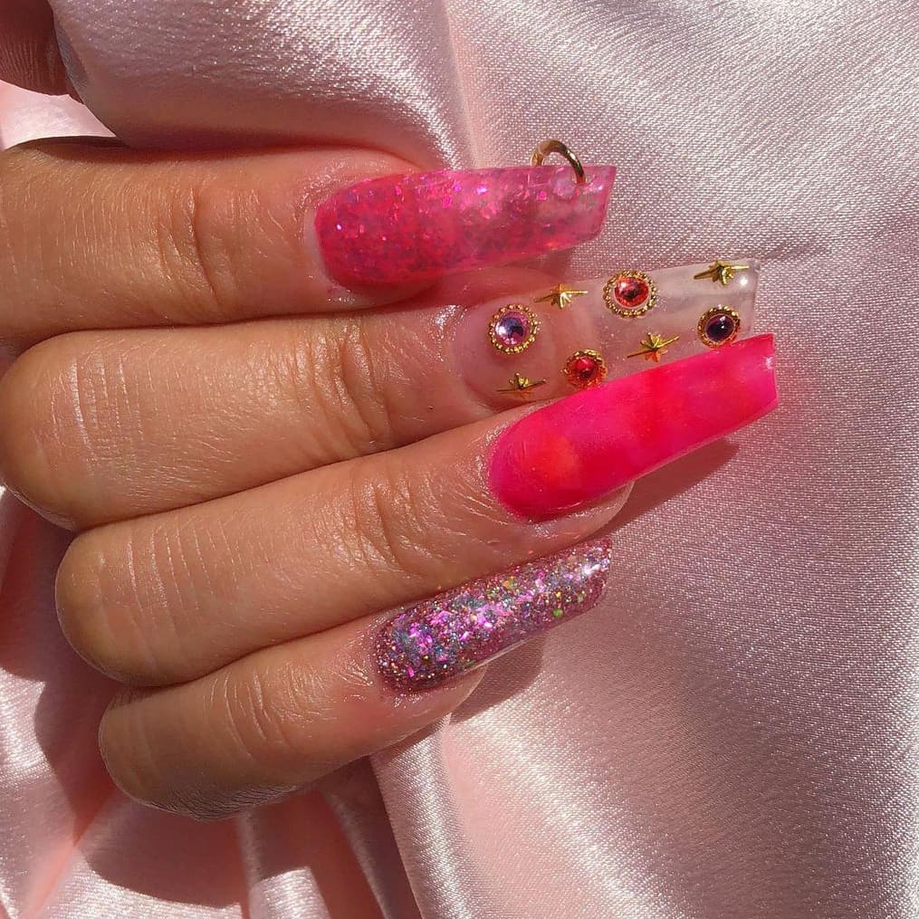 Pink-toned Lipstick Nails