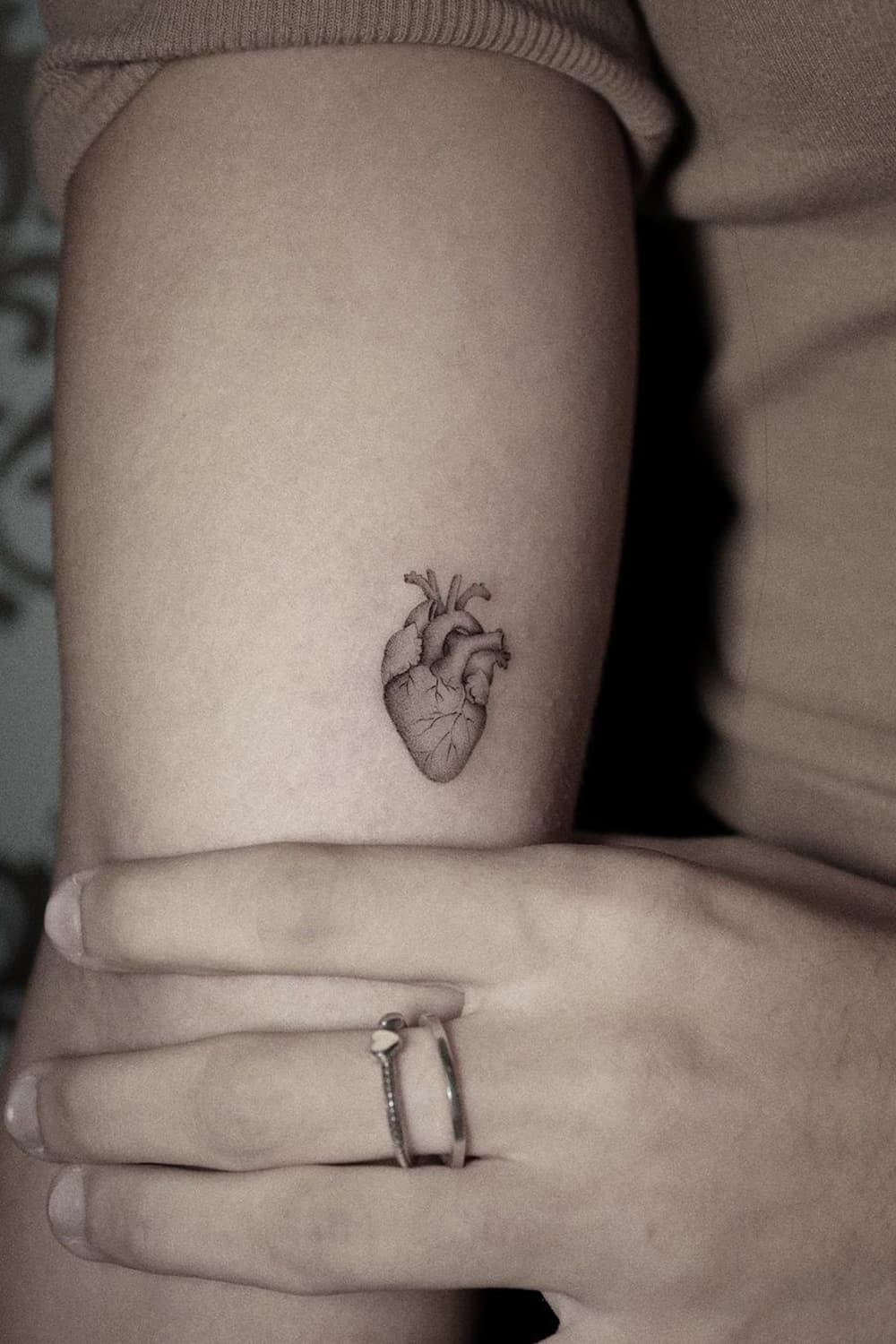 Realistic Heart Small Tattoo