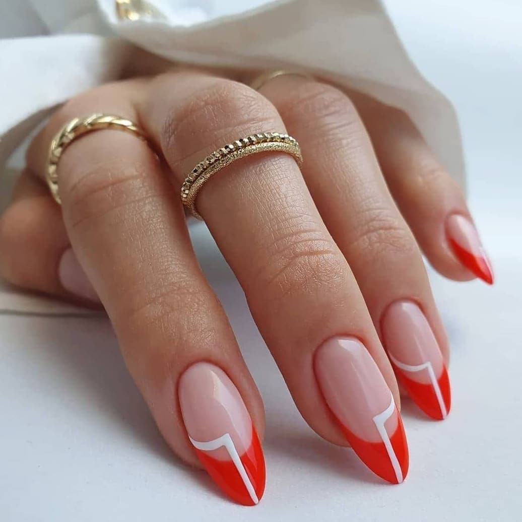 Red French nails