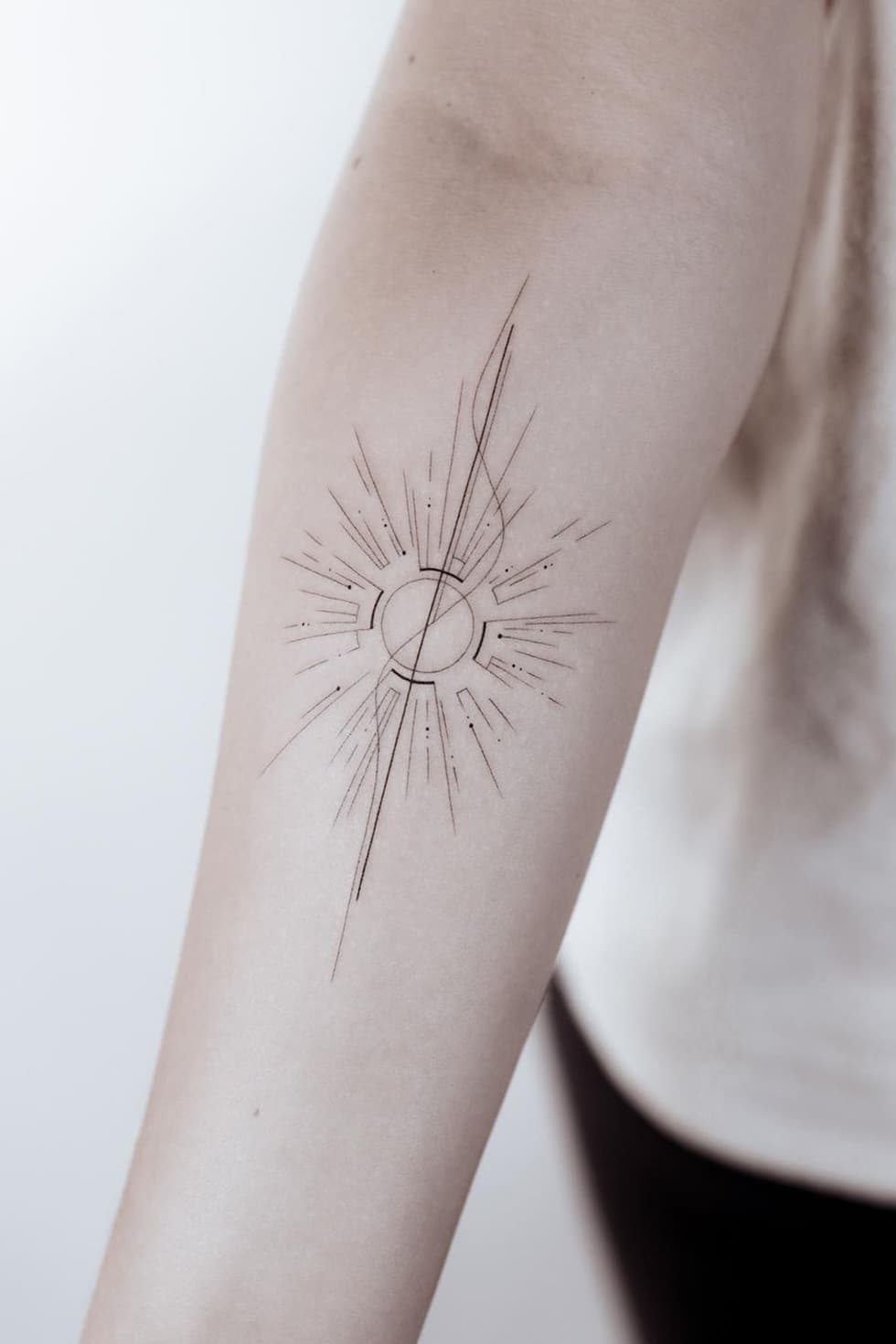 Sun Geometric Tattoo
