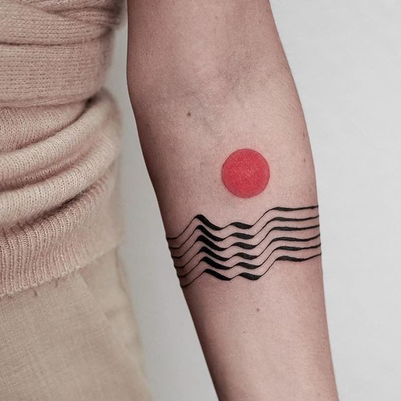 Sunrise Geometric Tattoo