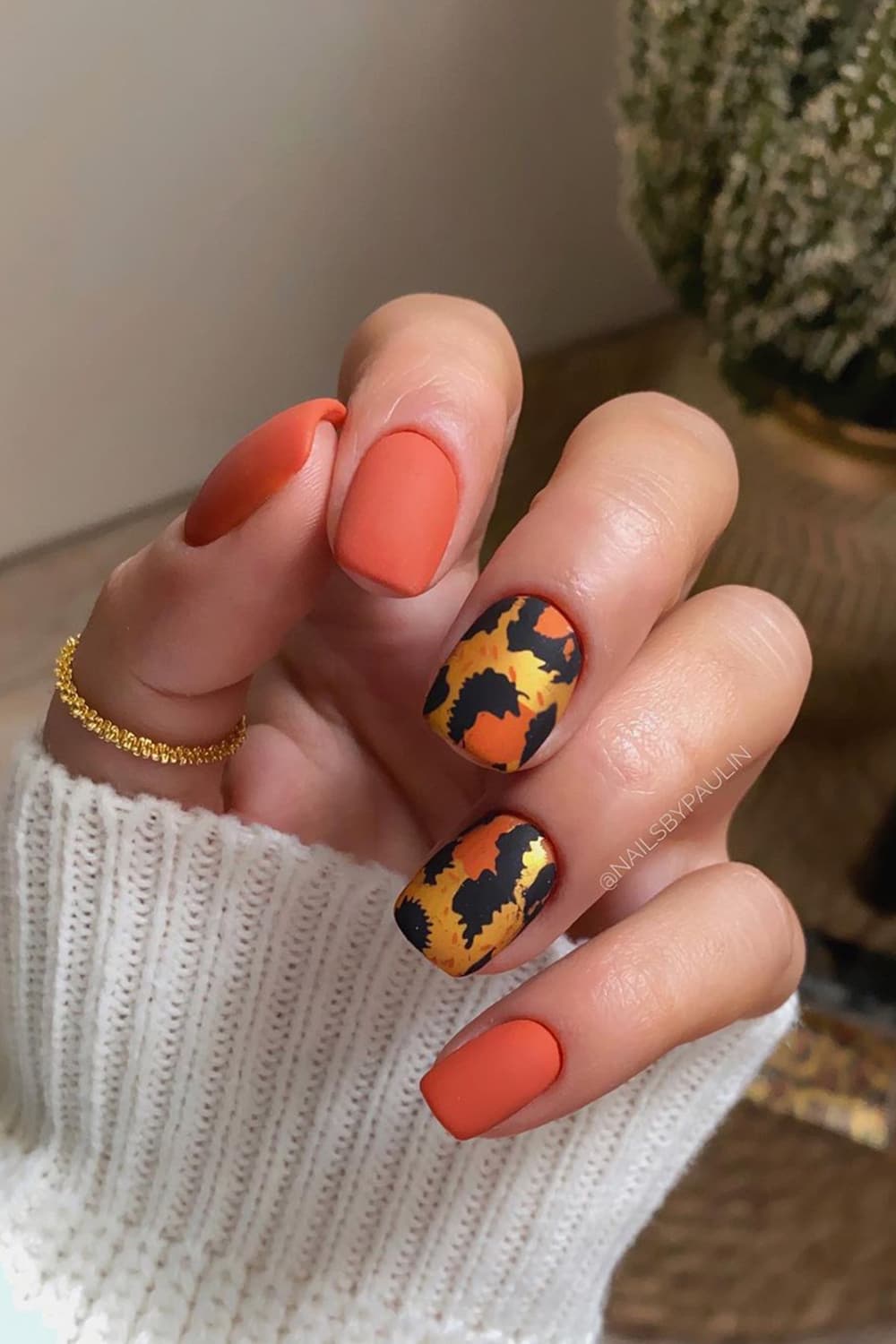 Thanksgiving Leopard Nails