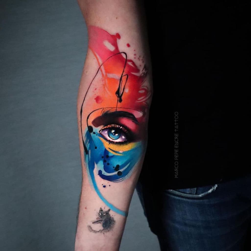 Watercolor Eye Tattoo
