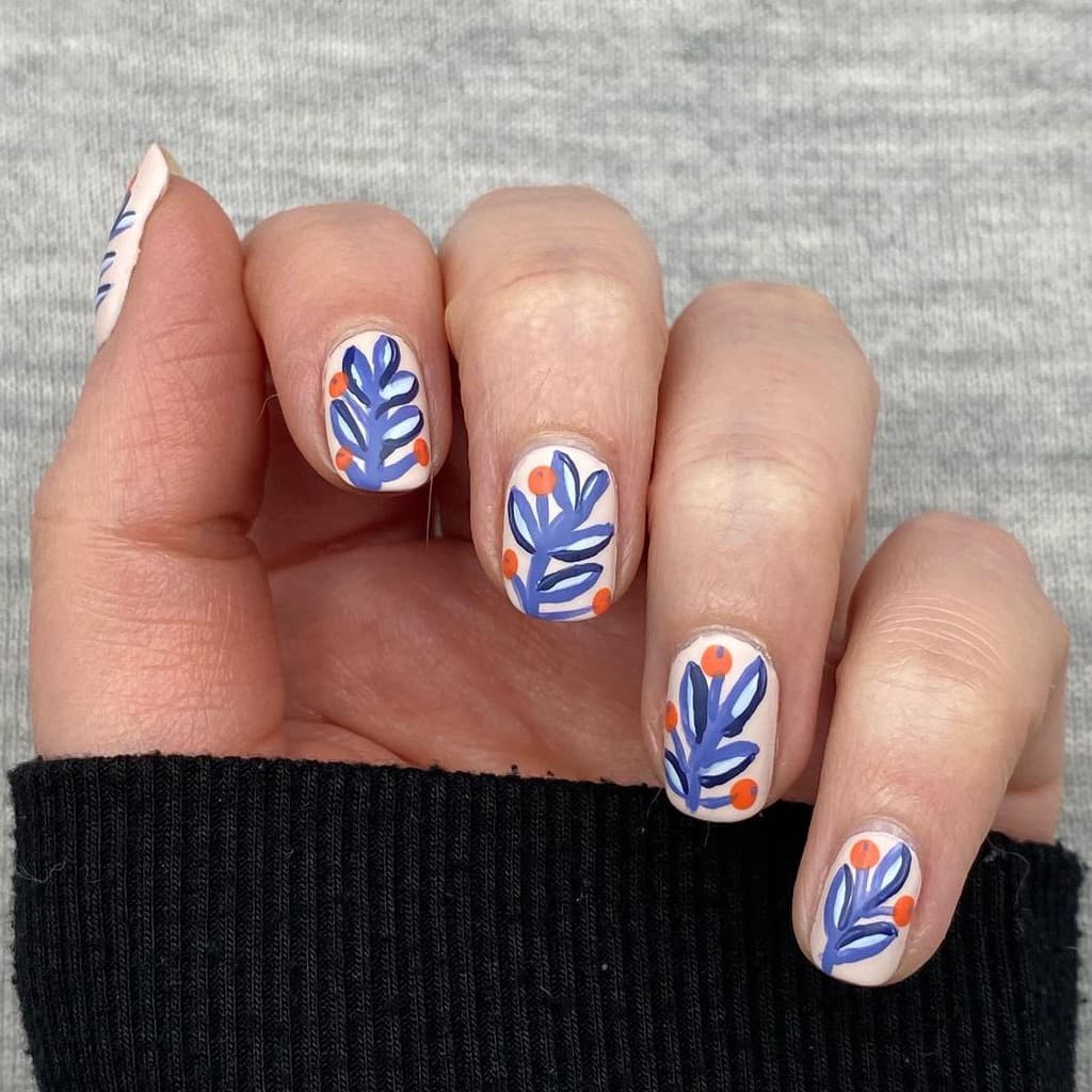 Blue plant nails