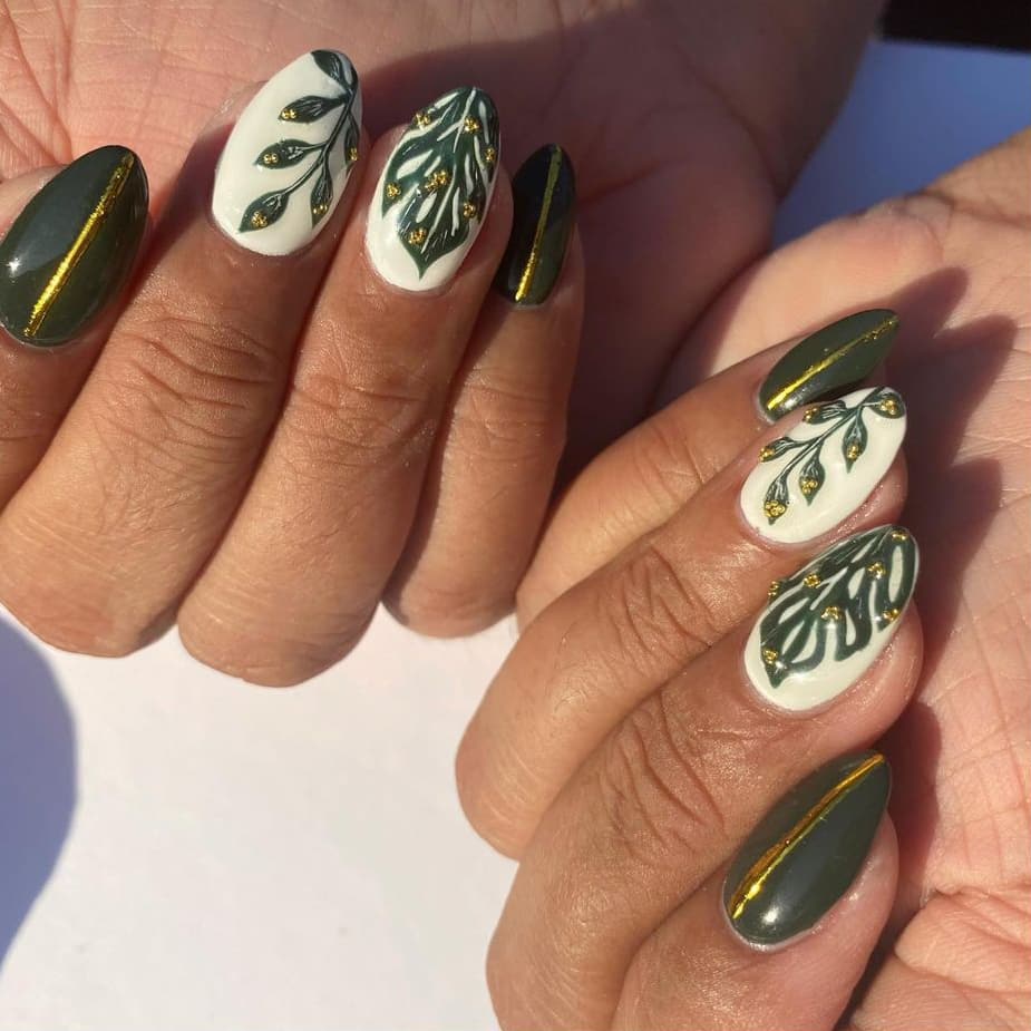 Classic plant green nails