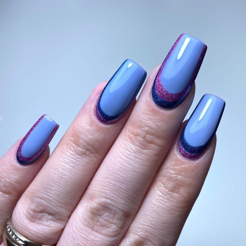 Colorful cuff square nails