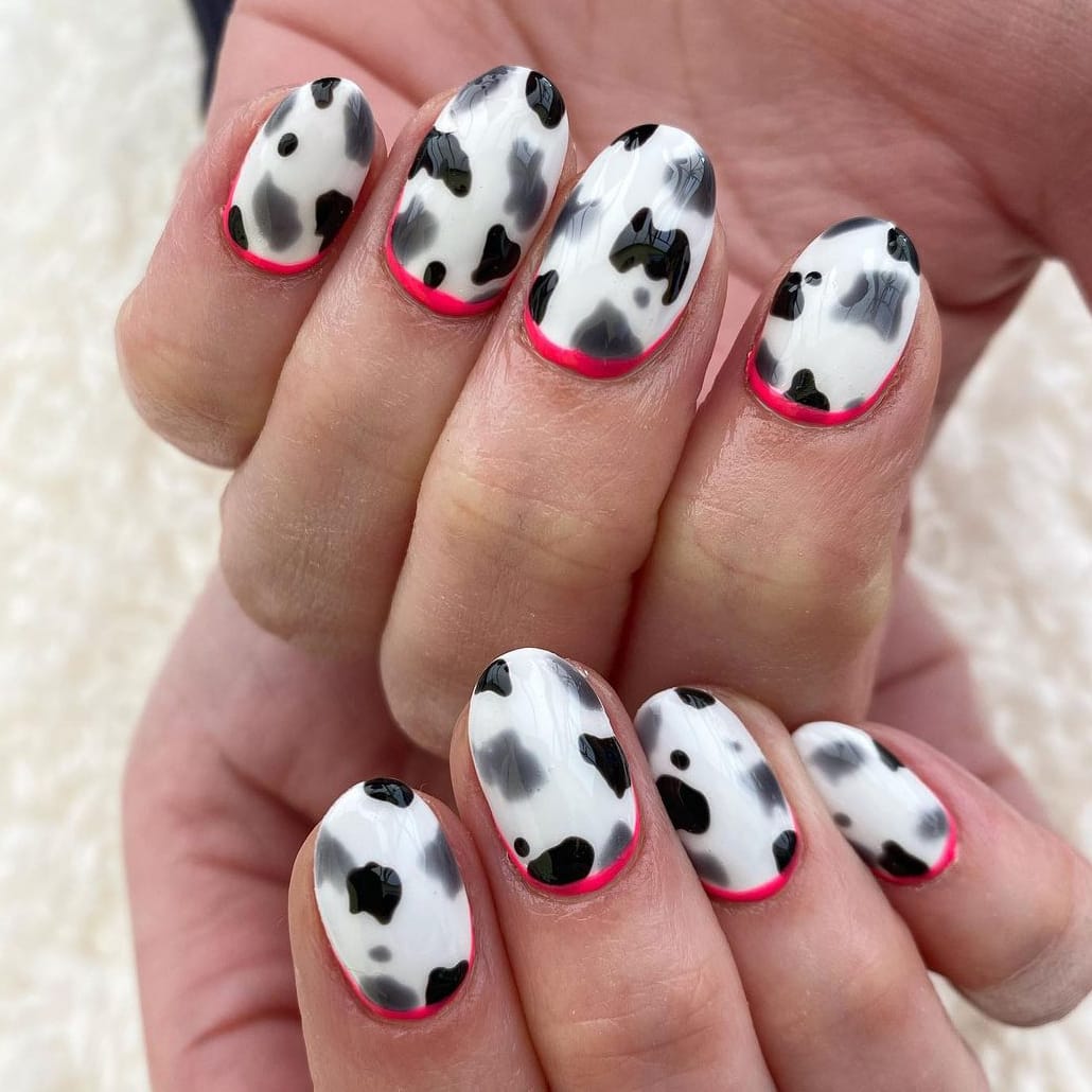 Cute cow cuff nails