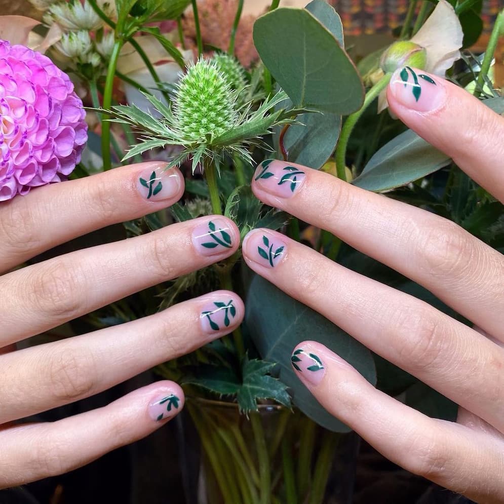 Cute plant short nails