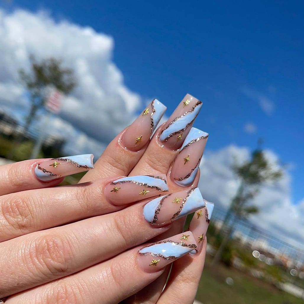 Galaxy birthday nails