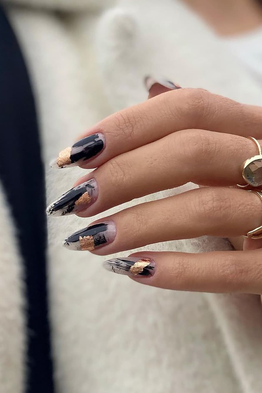 Gold foil nails