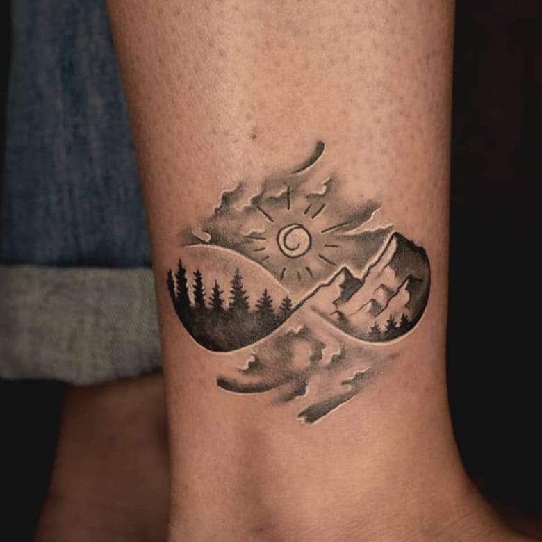 Natural infinity tattoo