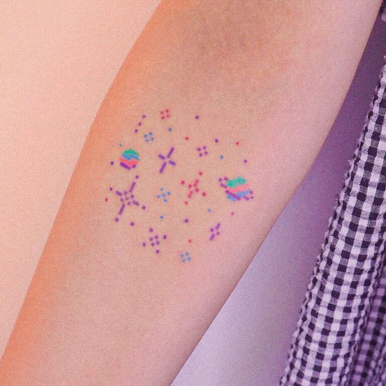 20 Playful and Trendy Pixel Art Tattoo Designs