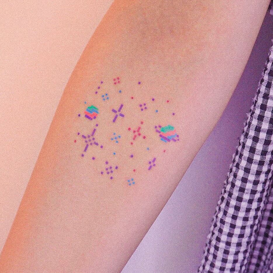 Pixel Galaxy Tattoo