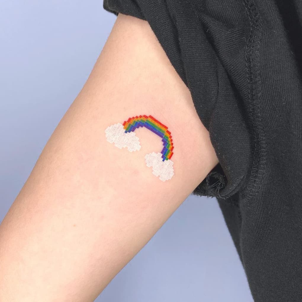 Pixel Rainbow Tattoo