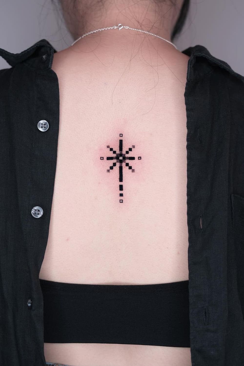 Pixel star tattoo