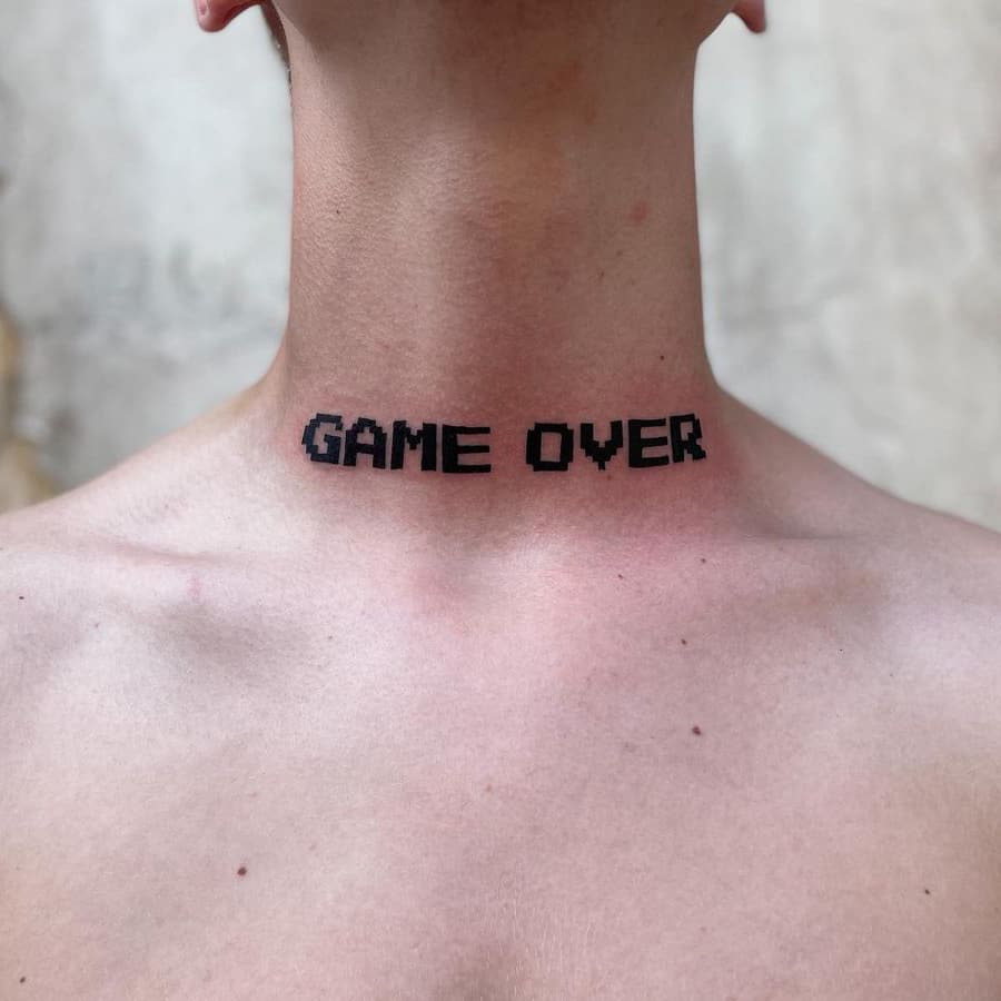 Pixel text tattoo