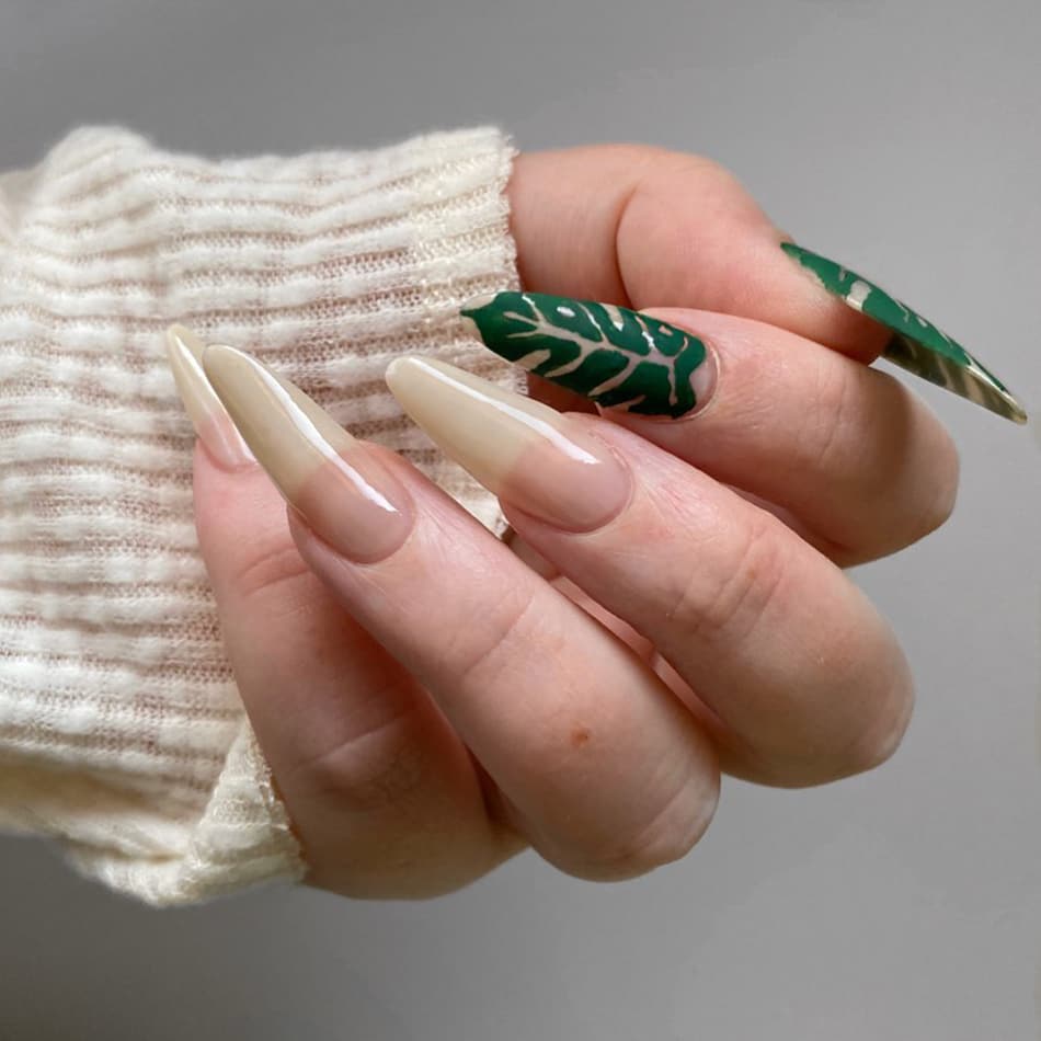 Plant almond long nails