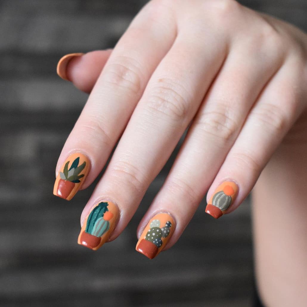 Soft-toned plant nails