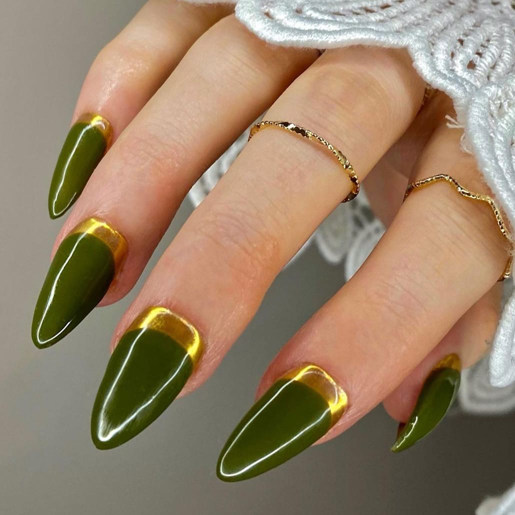 Two color long cuff nails