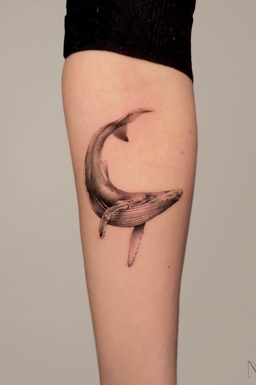Whale Moon Tattoo