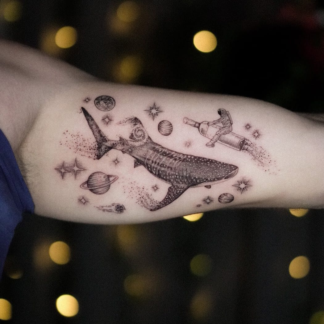 Whale Space Tattoo
