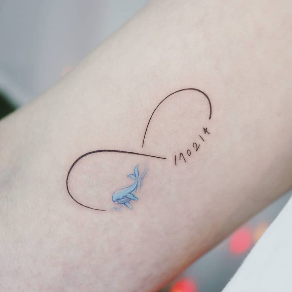 Whale infinity symbol tattoo
