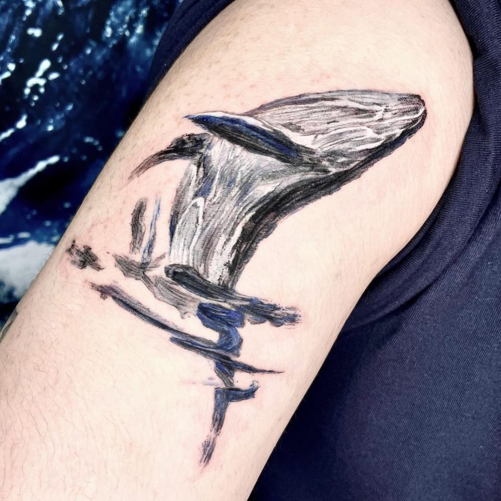 Whale oil painting tattoo