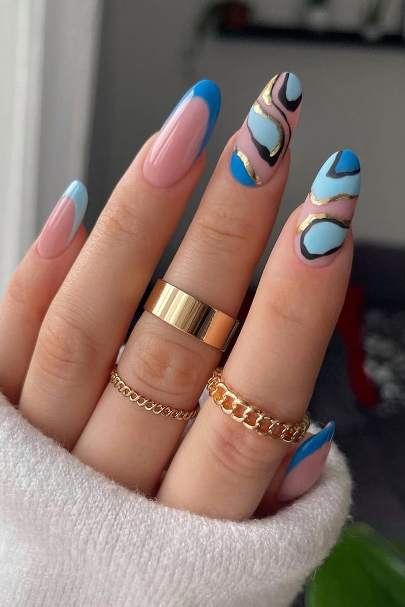 Abstract Blue Nails