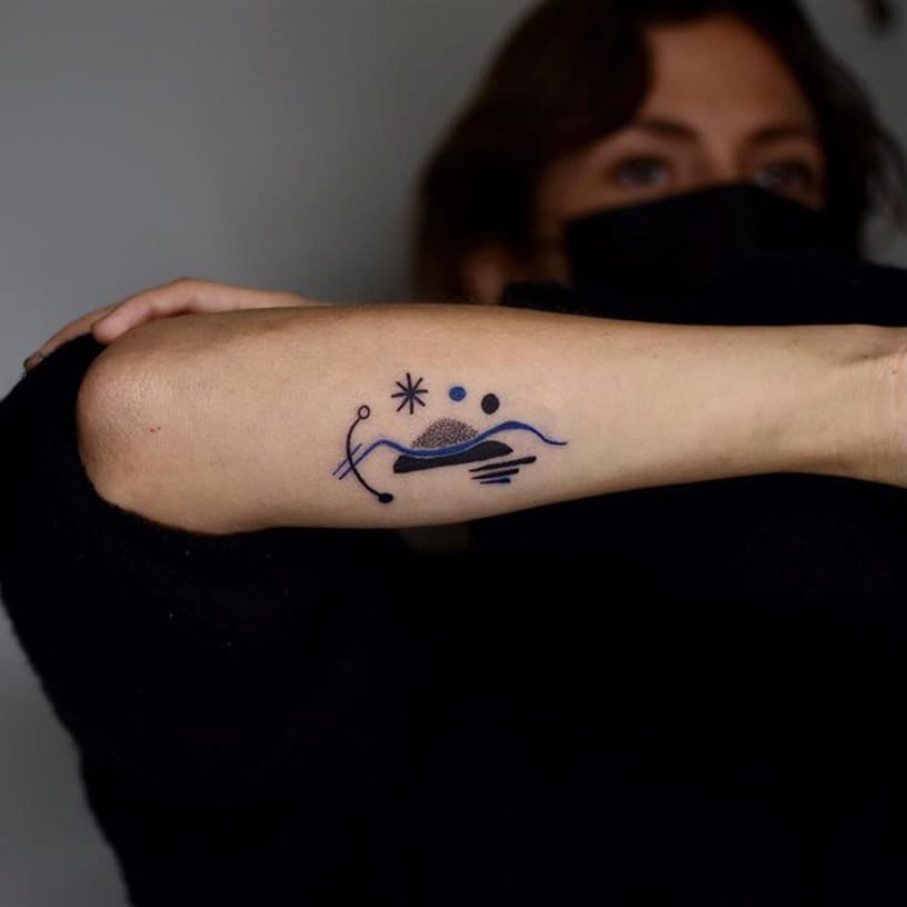 Abstract Mountain Mini Tattoo