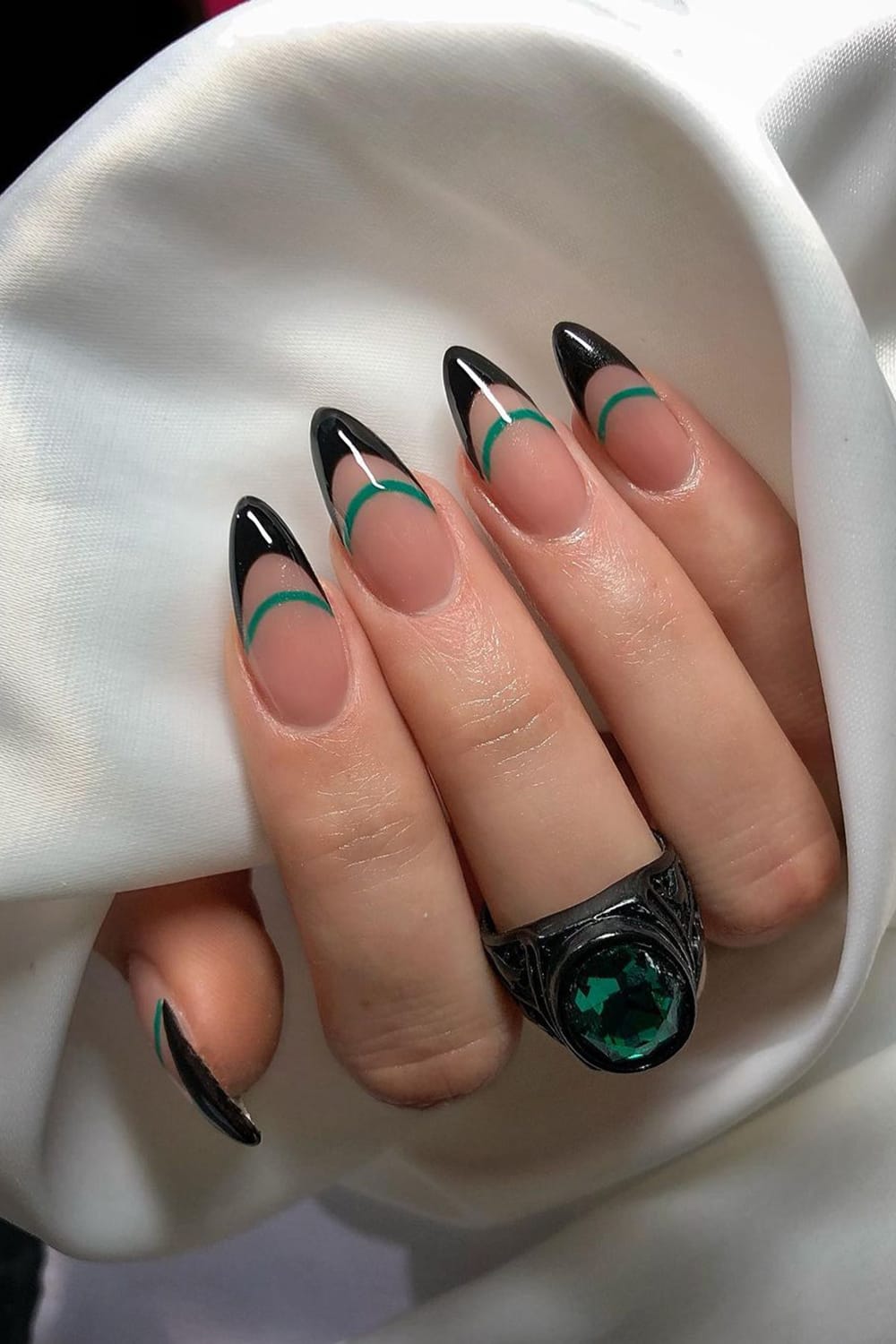 Black Spring Long Nails