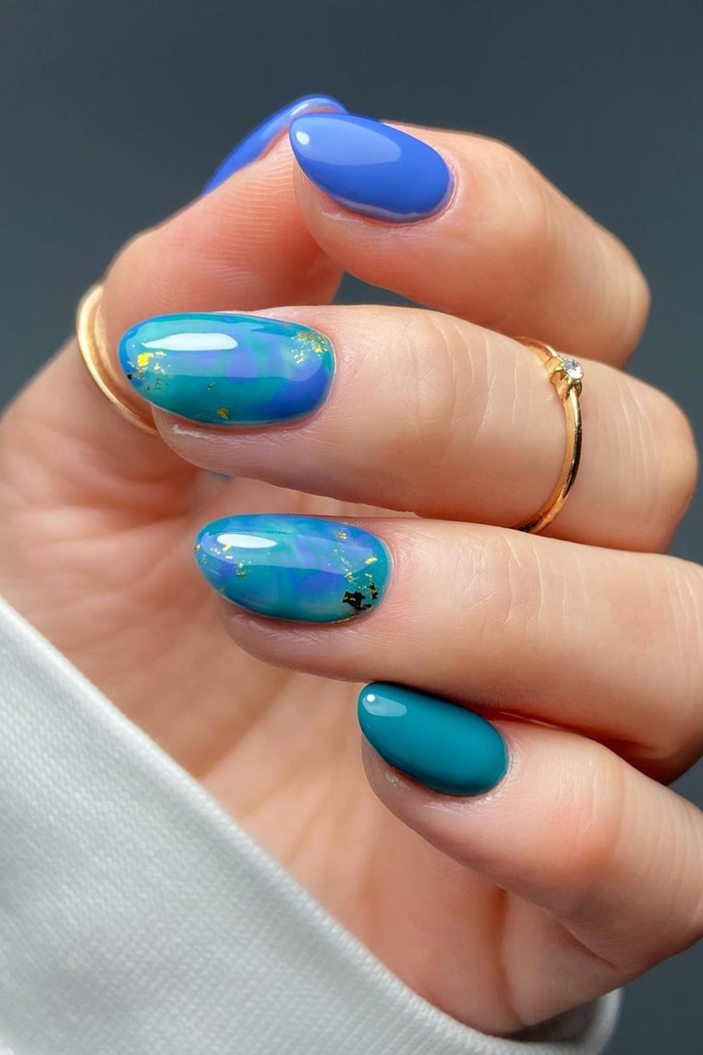 Blue Marble Nails