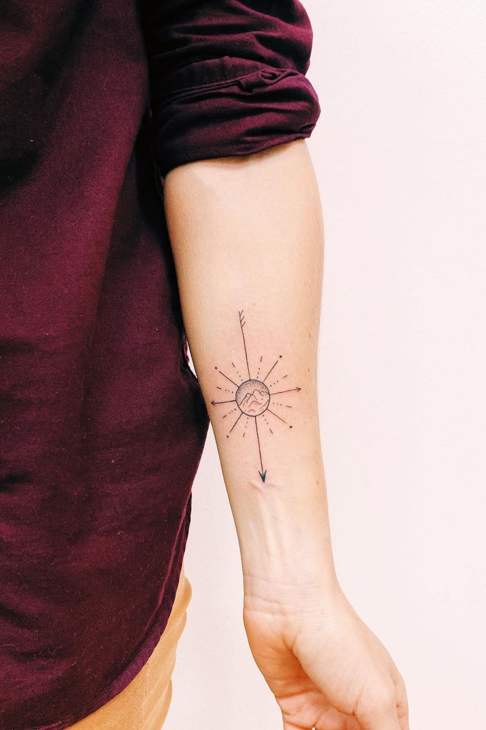 Compass Mountain Tattoo